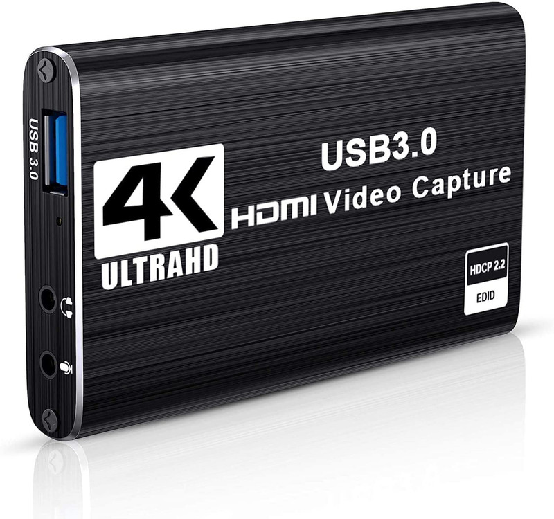 microware 4K Audio Video Capture Card Video Converter 1080P 60fps for Gaming Livestreaming Media Streaming Device(Black)