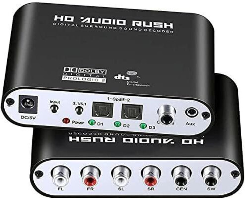 OG X NEXA WITH DEVICE 5.1 Digital to Analog Decoder Optical SPDIF 3.5mm AUX Coaxial HD Audio Rush Media Streaming Device(Black)
