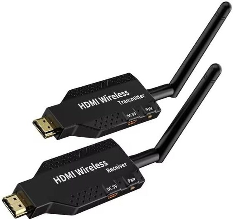 atdaraz 50m HD Extender Transmitter Receiver with 2 External Antenna for TVs Projectors Media Streaming Device(Black)
