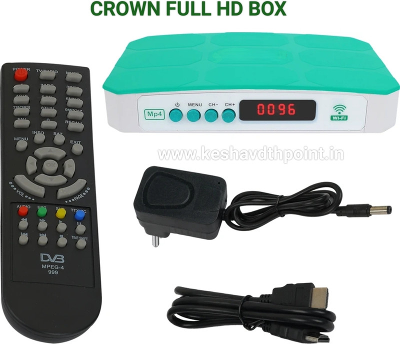 CROWN Mpeg-4 Inbuilt Wi-fi 150+ Tv Channels Lifetime Free Set Top Box Media Streaming Device(Multicolor)