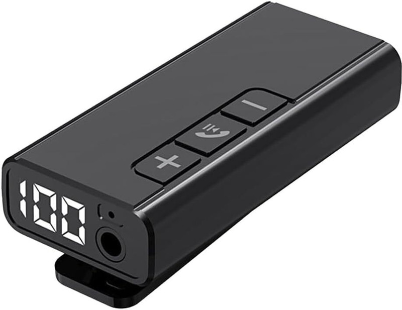 Etzin Mini Wireless Audio Adapter For Car, Bluetooth 5.1 AUX Adapter Media Streaming Device(Wireless Receiver with LED Display, Audio Receiver for Old, Black EPL-1286WA)