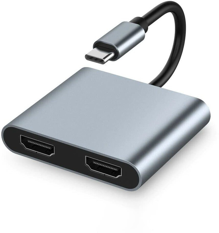 Etzin Type C to Dual HDMI Cable Adapter 4K@60HZ (EPL-310TC) Media Streaming Device(Grey)