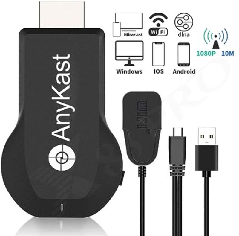 FRONY Sar_857A_Anycast Wireless WiFi 1080P HDMI Display TV Dongle Receiver Black Media Streaming Device(Black)