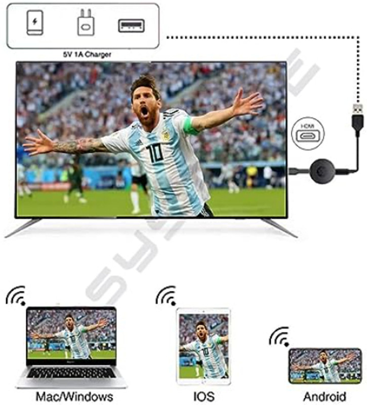 SYARA Sar_889A_Chromcast Receiver from Mobile or Tablet to TV Compatible with Android Media Streaming Device(Black)