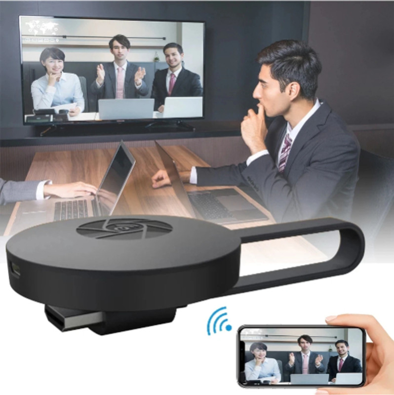 GUGGU ATY_468A_CHROMECAST WIRELESS RECEIVER MIRROR SHARE WIFI DISPLAY TV SCREEN DONGLE Media Streaming Device(Black)