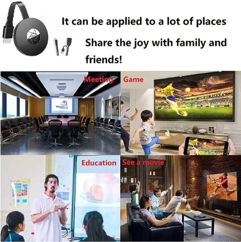 Clairbell Sar_882A_Chromcast Receiver from Mobile or Tablet to TV Compatible with Android Media Streaming Device(Black)