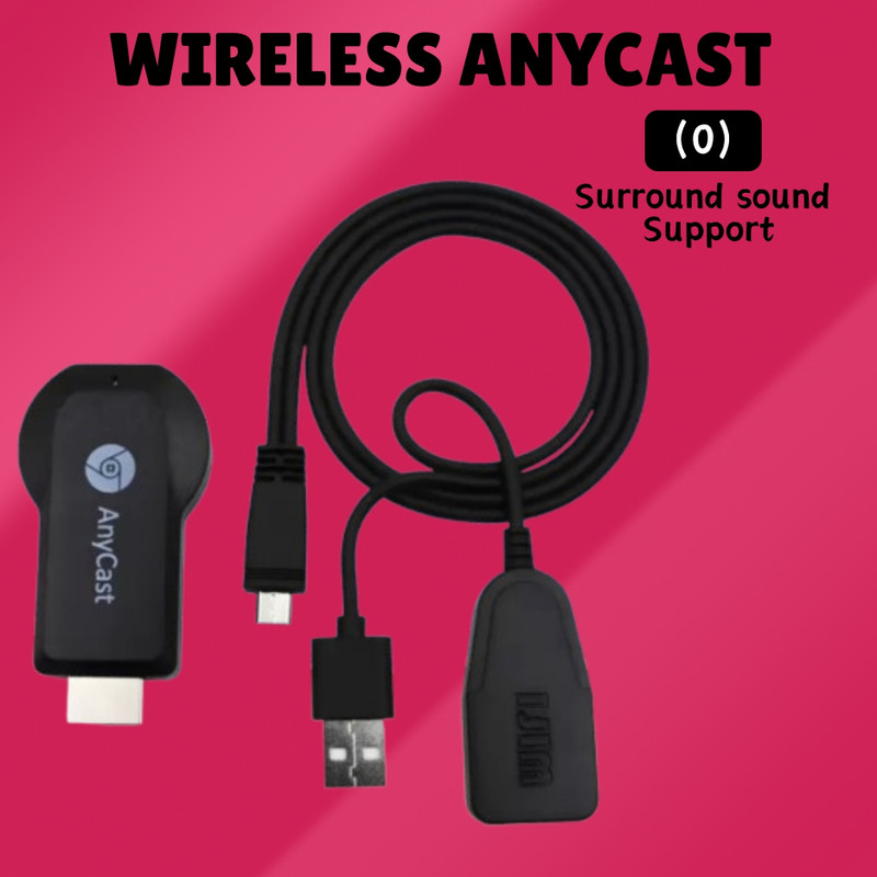 FRONY (AnyCast) Wireless Wi-Fi Dongle Adapter Device for TV 4K Ultra HD ResolutionB186 Media Streaming Device(Black)