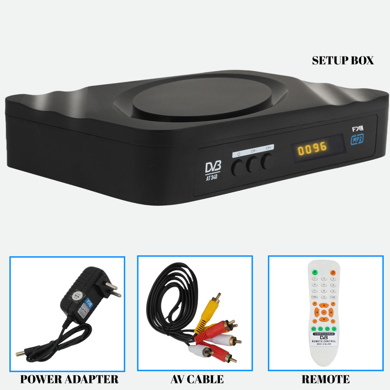 FXI DVB 330 MPEG-2 Free To Air DD Channels Set Top Box Free Dish Media Streaming Device(Black)