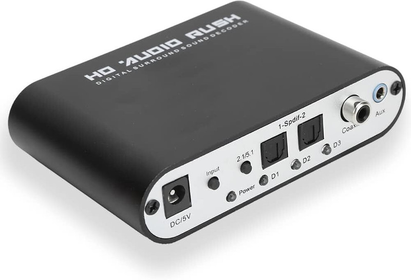 microware 5.1 CH audio decoder SPDIF Coaxial to RCA DTS AC3 Optical digital Amplifier Media Streaming Device(Black)