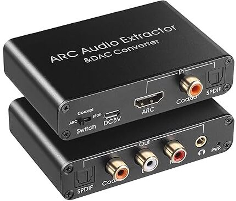 RyzCare ARC Audio Extractor Support Digital HDMI Audio to Analog Stereo Audio Media Streaming Device(Black)