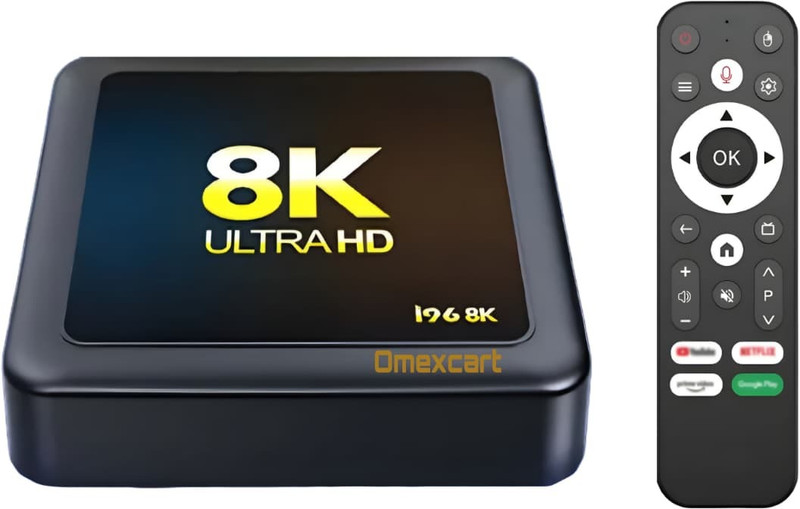 Omexcart 4K Android 13 WiFi 5G BT5.0 Dual Wifi Band 2GB 32GB Media Streaming Device(Dark Black)