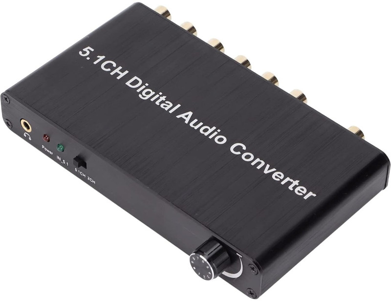 RuhZa 5.1CH DAC Audio Decoder,5.1CH DAC Converter Audio Decoder Digital Media Streaming Device(Optical Coaxial for Toslink to RCA 3.5mm Jack for Xbox for PS4)