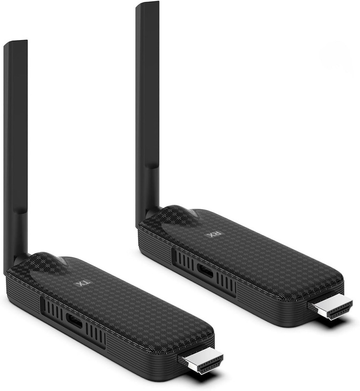 Etzin Wireless HDMI Transmitter and Receiver,50m/165ft Range, Plug and Play Media Streaming Device(Support 2.4/5GHz 1080P Streaming Audio Video from Laptops, PC, TV Box,)