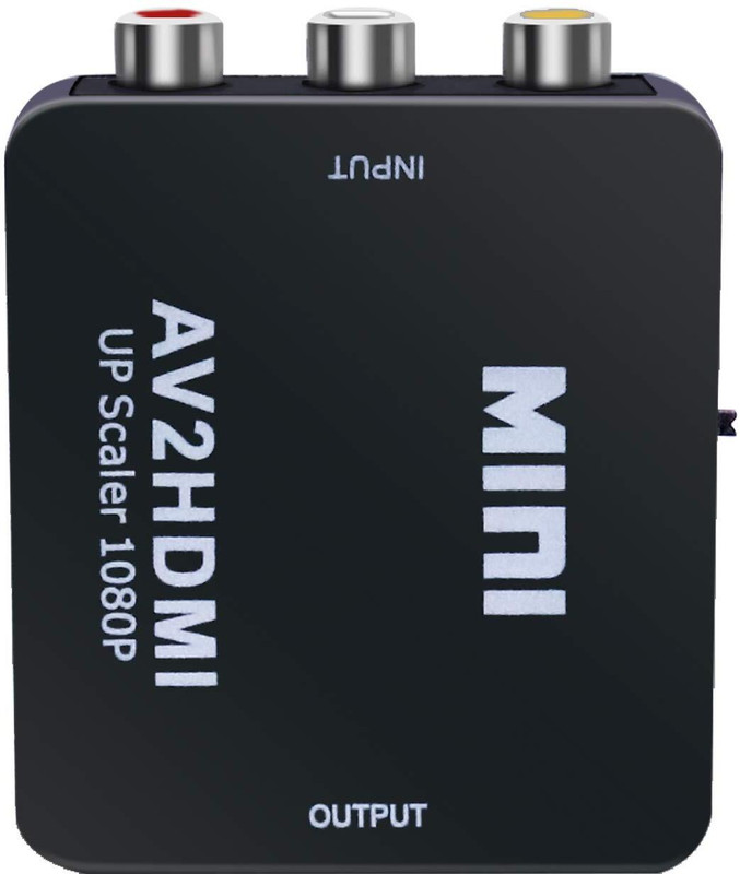 microware Mini AV TO HDMI UP Scaler Full HD 720/1080p Video Converter Media Streaming Device(Black)
