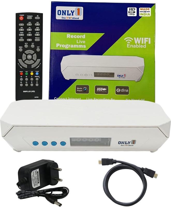 Only 1 ON26W by LRIPL DD Free HD MPEG-4 Set Top Box Inbuilt Wifi YouTube | USB & HDMI Media Streaming Device(ON26W White)