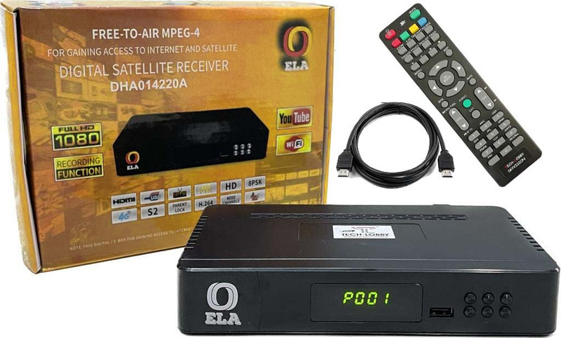 TECH-LOBBY DD FREE DISH MPEG-4 SETTOP BOXHD 4K Media Streaming Device(Black)