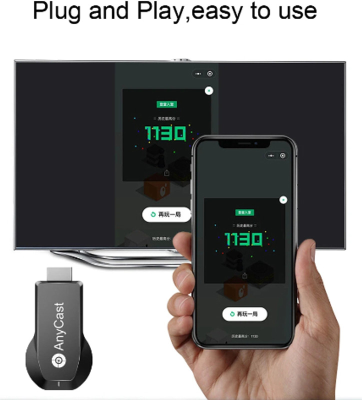 YAROH ATY_474A_ANYCAST WIFI DONGLE & WIRELESS DISPLAY FOR TV MEDIA STREAMING DEVICE Media Streaming Device(Black)