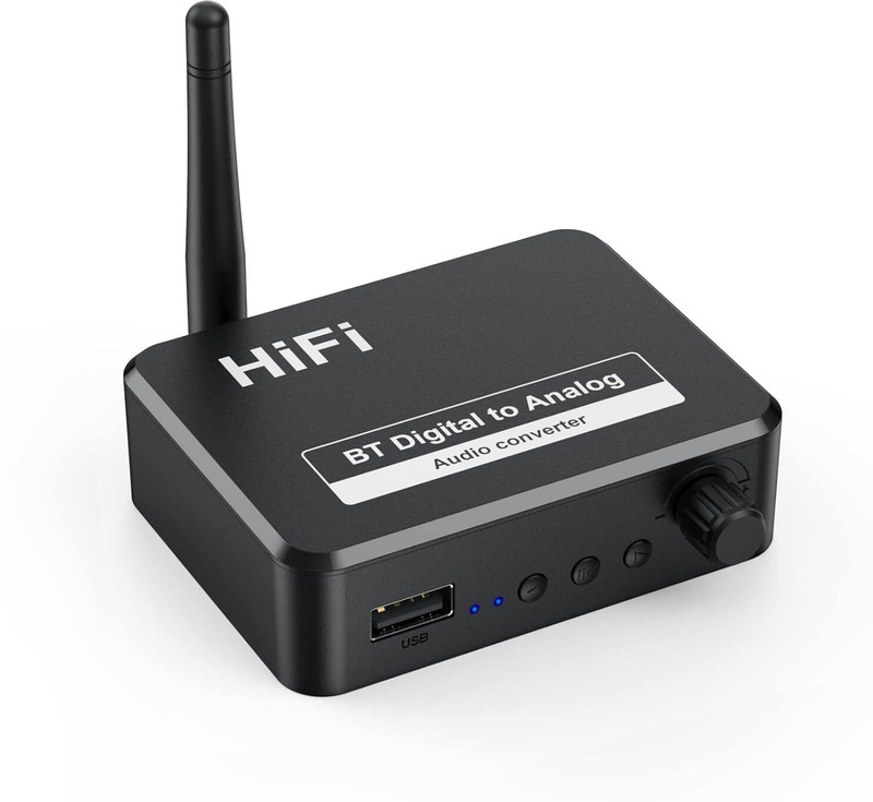 Tobo Bluetooth Receiver and Transmitter, Bluetooth 5.3, Support 2 Headsets TD-1182WA Media Streaming Device(Black,1185WA)
