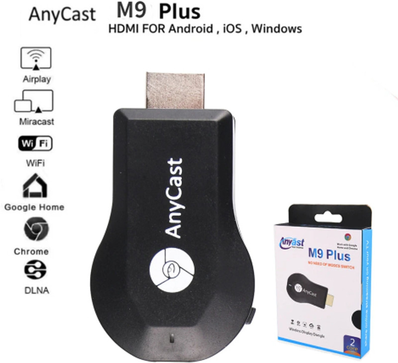FRONY ATY_466A_ANYCAST 4K WIRELESS RECEIVER MIRROR SHARE WIFI DISPLAY TV SCREEN DONGLE Media Streaming Device(Black)