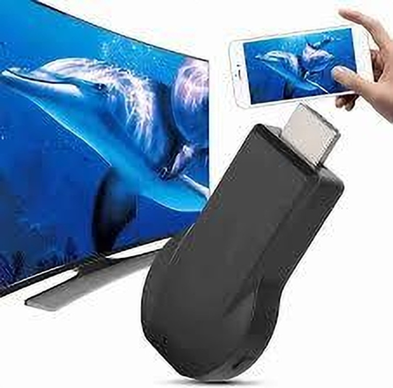 4uonly Anykast Wireless WiFi Display Adapter, 2.4GHz Media Device (Black)pow1 Media Streaming Device(Black)