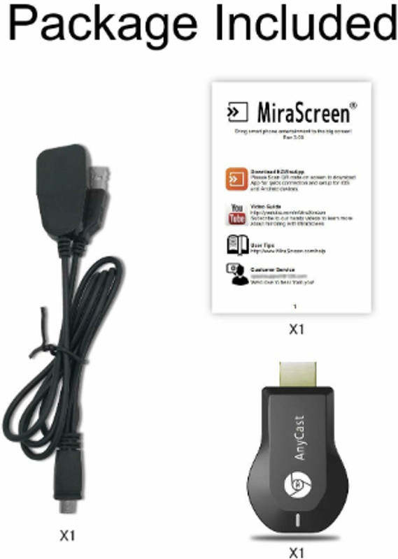 YAROH HGK-4K HD Wireless HDMI Display Adapter Anycast WiFi Miracast Dongle TV Cast & Media Streaming Device(Black)