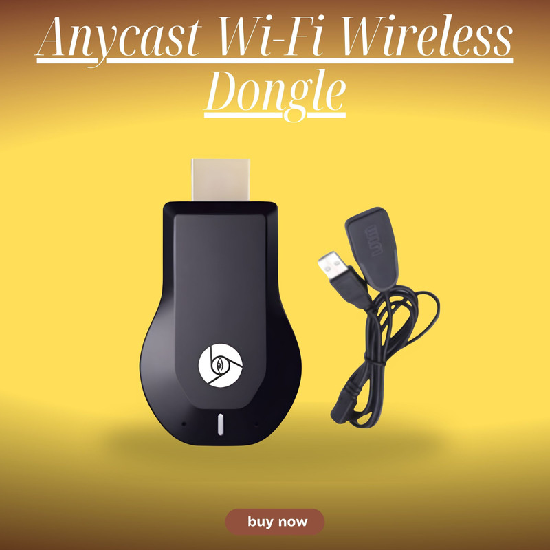FRONY AnyCast Wi-Fi Wireless Display Dongle Wireless Tv Steaming device by NetflixR45 Media Streaming Device(Black)