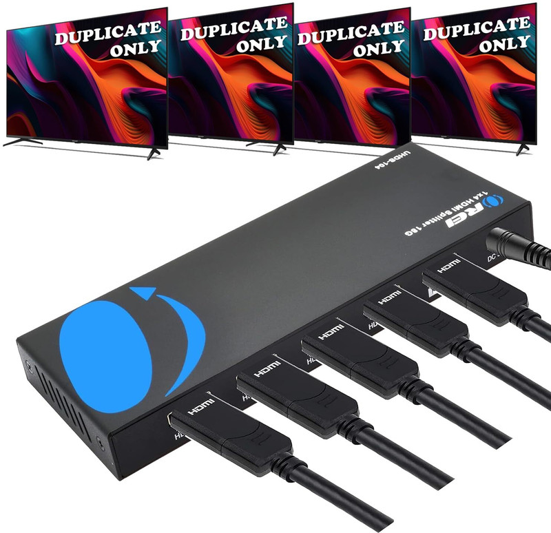 OREI UltraHD 4K @ 60 Hz 1 X 4 HDMI Splitter 1 in 4 Out 4 Port 4: 8-Bit - HDMI 2.0, HDCP 2 18 Gbps Media Streaming Device(Black)