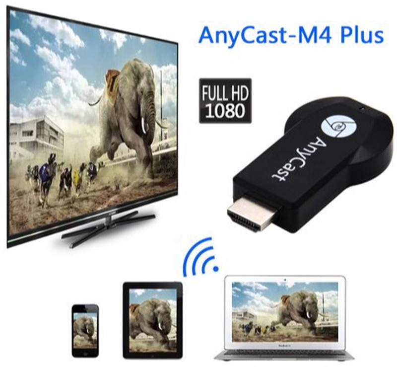 YAROH ATY_456A_WIRLESS MIRACAST SCREEN MIRRORING DEVICE FOR MOBILE TO TV CONNECTOR Media Streaming Device(Black)