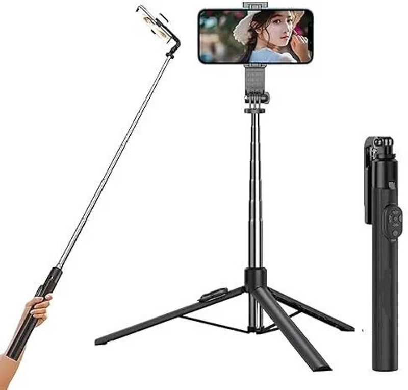 USTINE R1L-Selfie with bluetooth 5.0 Bluetooth Selfie Stick(Multicolor, Remote Included)