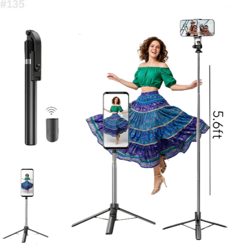 HouseOfCommon Field Selfie Stick Stable Tripod Bluetooth Remote for Open Spaces_D3 Bluetooth Selfie Stick(Black, Remote Included)