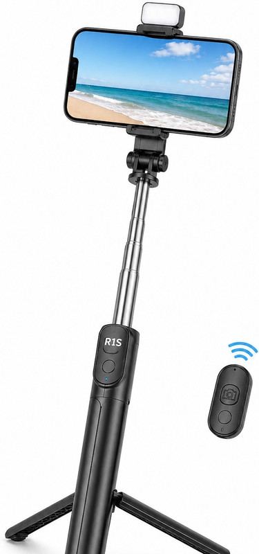 DAKSH TRADING HUB R1S Bluetooth Selfie Stick(Black, Remote Included)