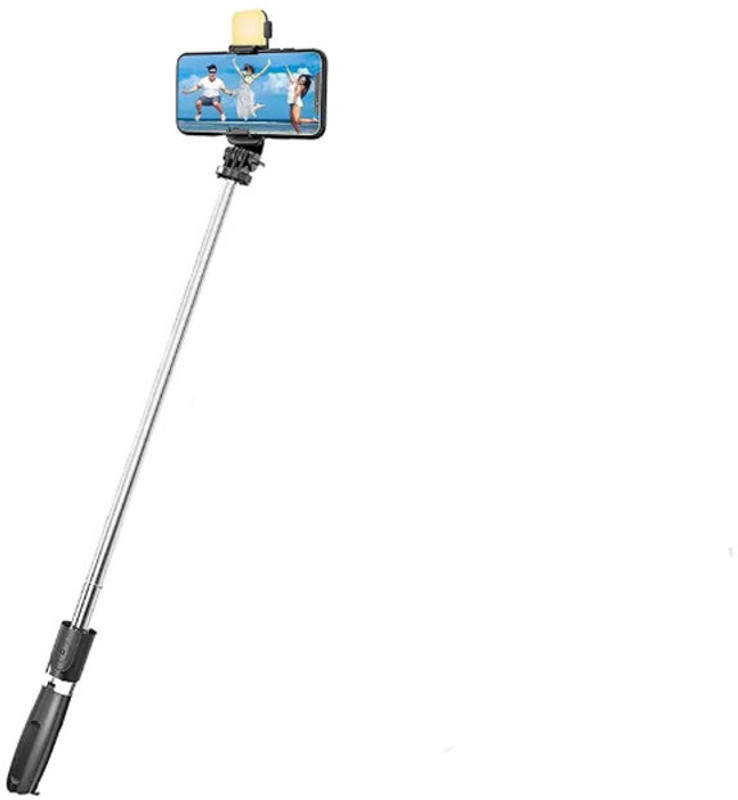 RENTOOR R1s 3-in-1 Multifunctional Selfie Stick Stand Compatible with All Phones Monopod Kit, Tripod, Tripod Ball Head, Tripod Bracket(Black, Supports Up to 400 g)
