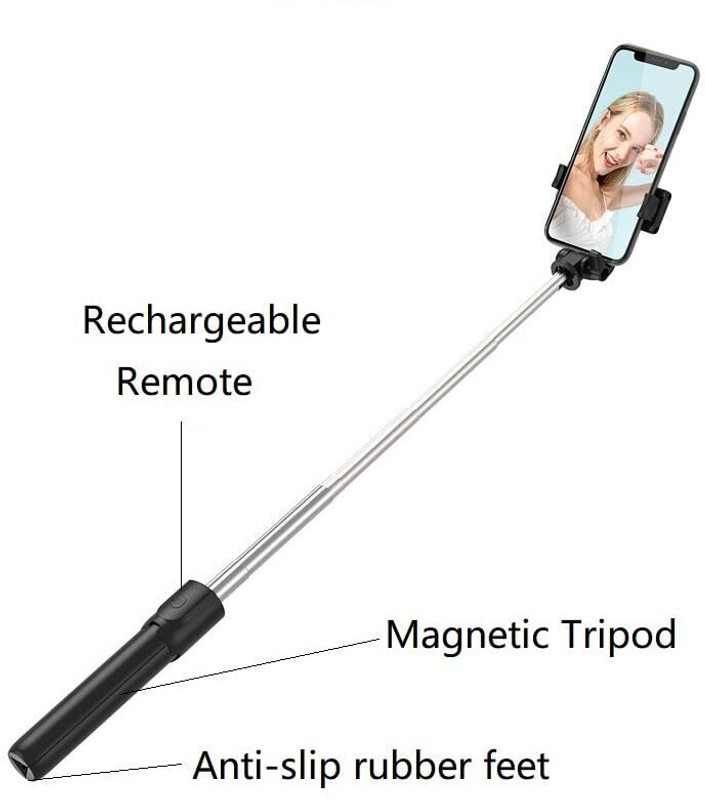 Infinite Digital Selfie Stick with Tripod Stand, Bluetooth Extendable Tripod for Mobile Phone_r5 Tripod(BLACK,WHITE,PINK, Supports Up to 506 g)