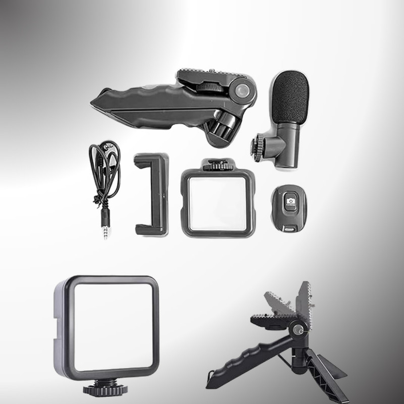 AJFuture Camera Video Recording Vlogging Kit for Video Making, Mic Monopod Kit(Black, Supports Up to 1000 g)