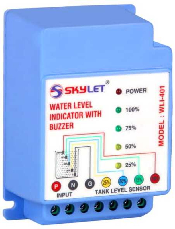 SKYLET Water Level Indicator With Buzzer WLI401 (4 level indication) At top Level Used Wired Sensor Security System