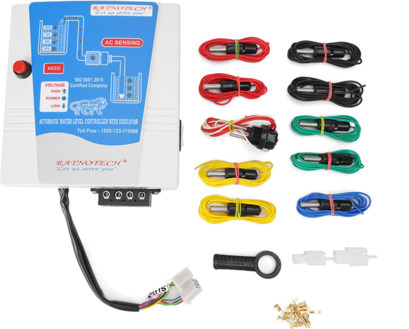 Ratnotech This Controller will start motor by pressing start button of the controller and it will automatically switch OFF Motor, when the tank is full. User can press start button at any time they want. Wired Sensor Security System