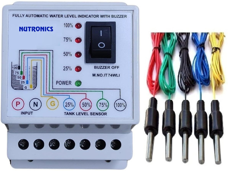 IMPTECH SOLUTIONS Tank Water Level Indicator with Alarm on Tank Full and Tank Empty with 5 Sensors Wired Sensor Security System