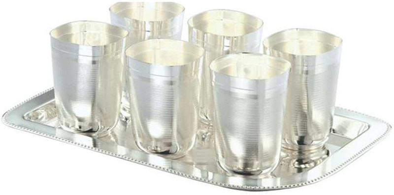 Ojas Square Glass, Tray Serving Set(Pack of 7)