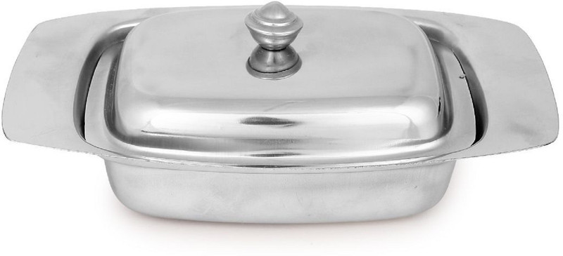 Dynore Stainless Steel Butter Dish/Butter Pot With Lid for 250 gram butter Butter Dish Serving Set(Pack of 1)