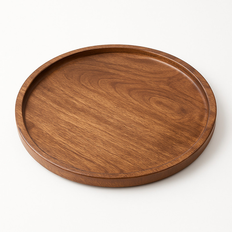 ZACKINZ Round Wood Coffee Table Tray Serving Tray and Decorative Tray for Interior Dsign Tray Serving Set(Pack of 1)