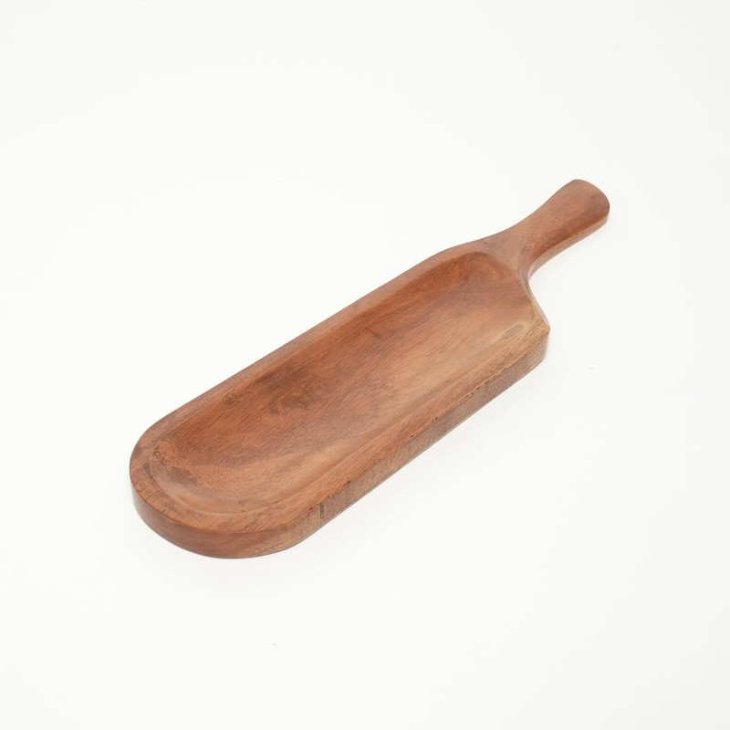THREE LITTLE BIRDS Acacia Wood Wooden Serving Platter Salad Snacks Tray For Home Tray Serving Set(Pack of 1)