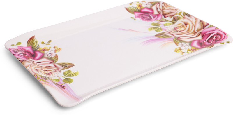 Home-pro | Multicolor Floral Design | Ideal Tray For Serving Snacks / Tea / Coffee Tray Serving Set