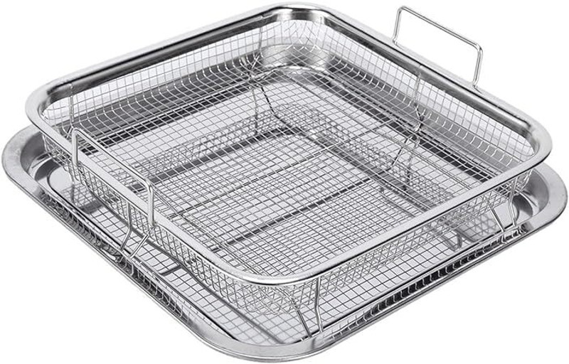 ShivSalas Stainless Steel Deep Fry Basket with Oil Drip Tray for Snacks 0 Slice Toast Rack(Stainless Steel)