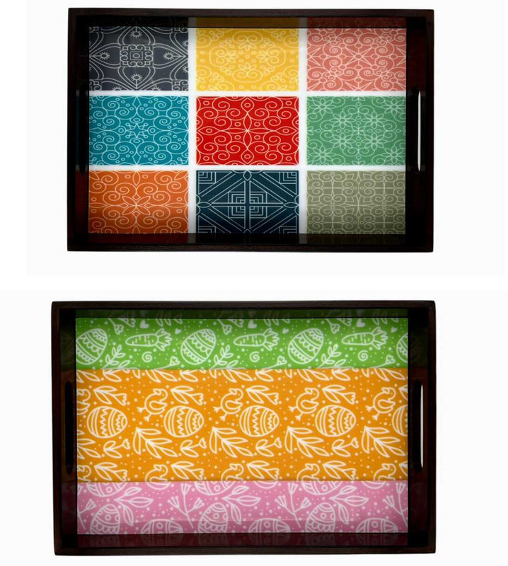 Angira handicrafts Tray Serving Set(Pack of 2)