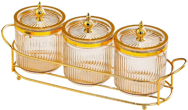 HALO NATION Snacks Serving Tray Set, 3 Bowls with Lids Food Grade Plastic Bowl 500ml & Tray Container, Tray Serving Set