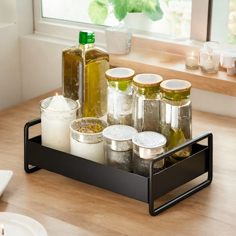 decorlay DecorLay Decorative Metal Serving Tray 12 Inch Rust Resistant Tray Serving Set(Pack of 1)