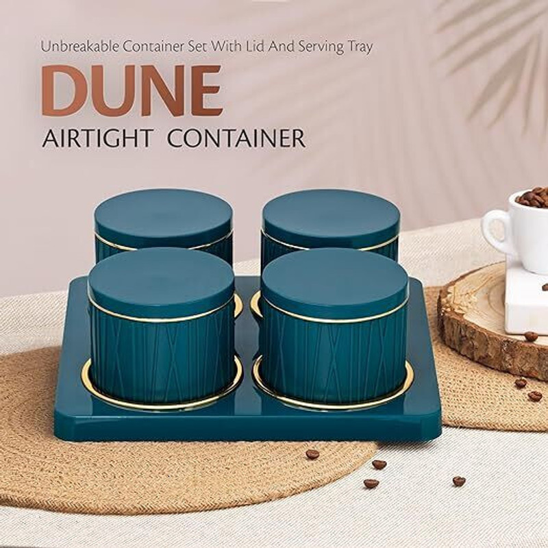 Selvel Linex Airtight Dry Fruit Container Tray Set - 4 Container Serving Set(Pack of 1)