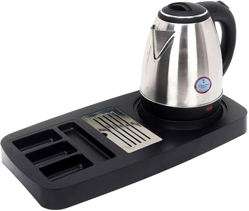 RAYCRAFT 1500 Watts 1.8Litre Stainless Steel Electric Kettle with ABS Plastic Kettle Tray Multi Cooker Electric Kettle(1.8 L, Grey, Black)