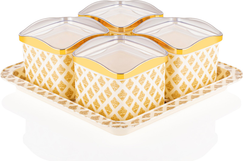 NIJEN MERRY GOLD SQUARE 4PCS. Bowl, Tray Serving Set(Pack of 1)