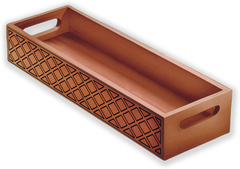 Multaniz Quality Wood Engraved Tray Tray Serving Set(Pack of 1)
